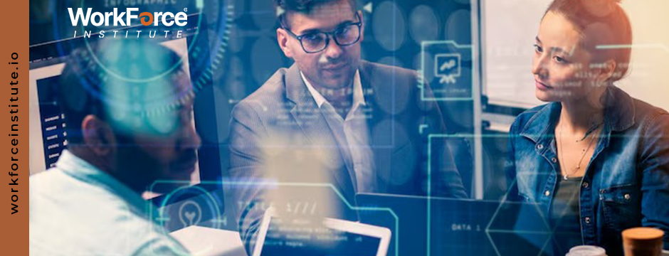 Corporate professionals collaborating on AI and software engineering training session – WorkForce Institute